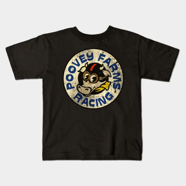 Vintage Poovey Farms Racing Kids T-Shirt by Niko Neon